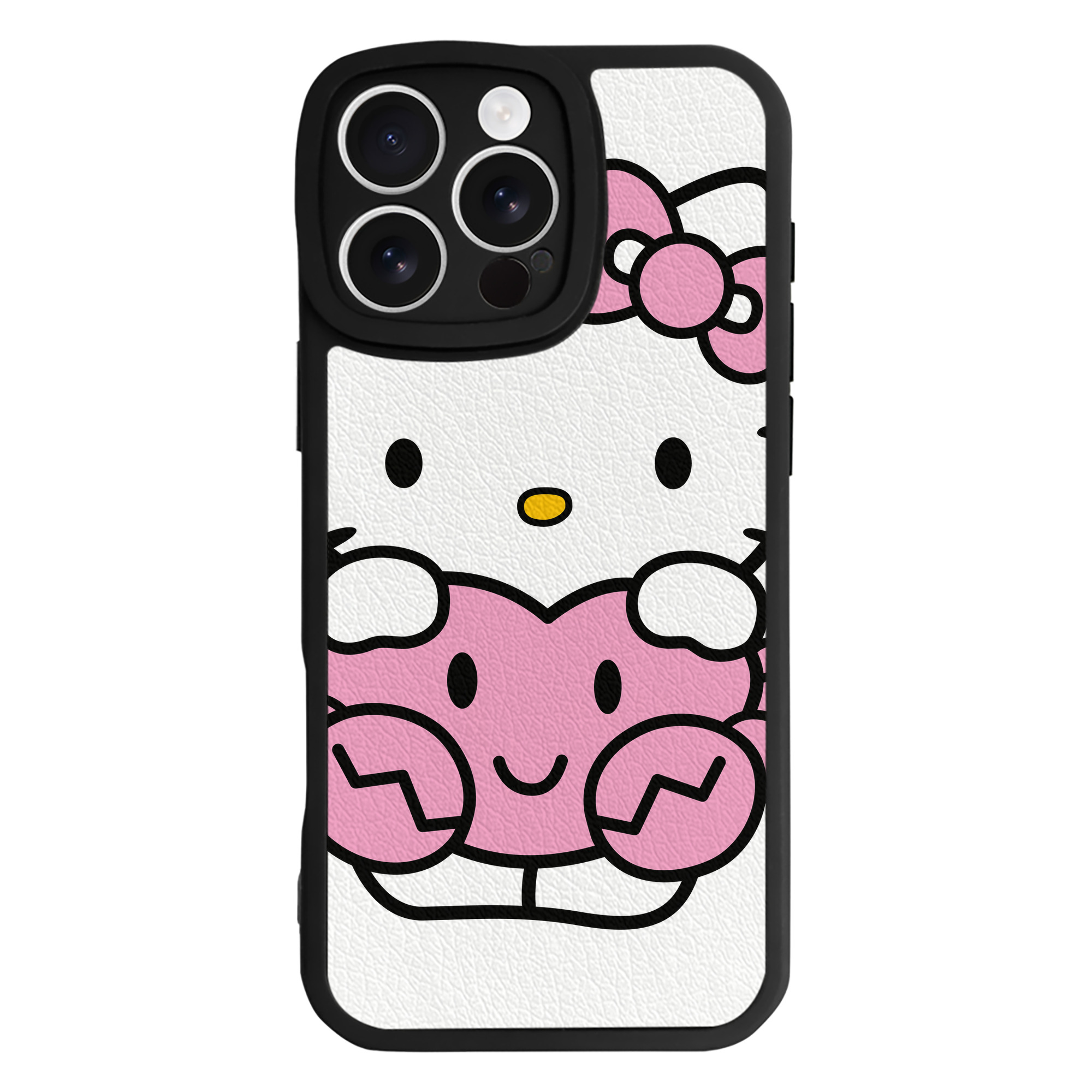 （画像用） Hello Kitty ハローキティ 【iPhone 16シリーズ対応】シリコンスマホケース（レザー調） 材質：シリコン